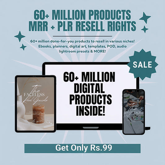 60+ Million Resell Digital Products Bundle Ideal for Passive Income Plr Mrr